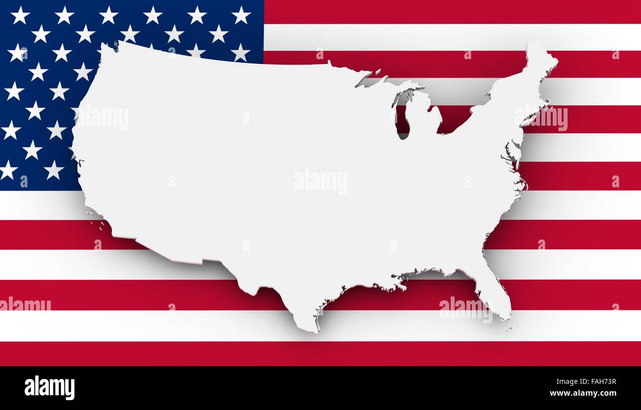 Stars And Stripes America Map High Resolution Stock Photography and