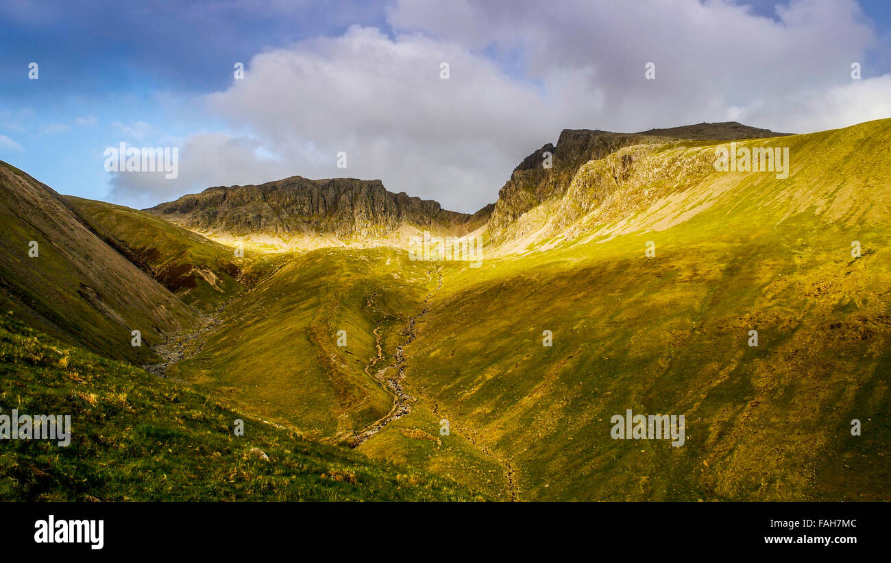 A stunning photograph Scafell Pike from Wastwater in the Lake district, Cumbria, UK Stock Photo