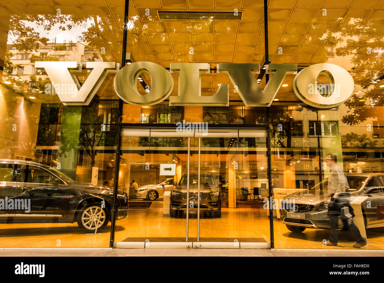 A Volvo Showroom in the  European City of Paris In France Stock Photo