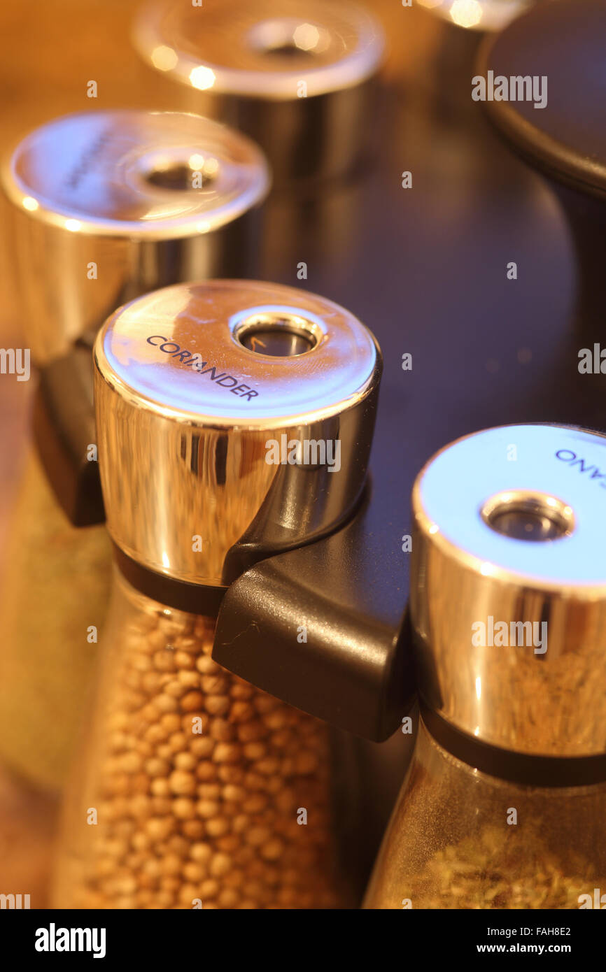 kitchen spice and herb rack Stock Photo - Alamy