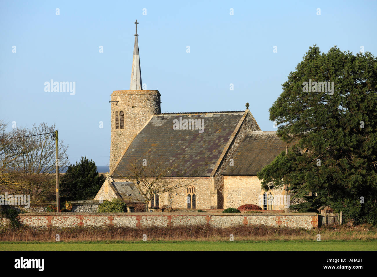 Church of St Mary at Titchwell on the Norfolk coast. Stock Photo