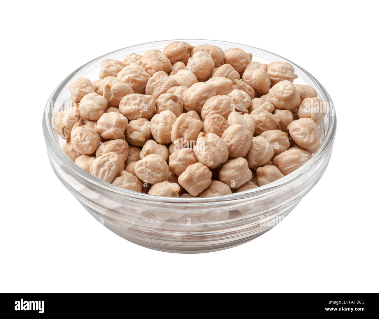 Chickpeas in a Glass Bowl Stock Photo