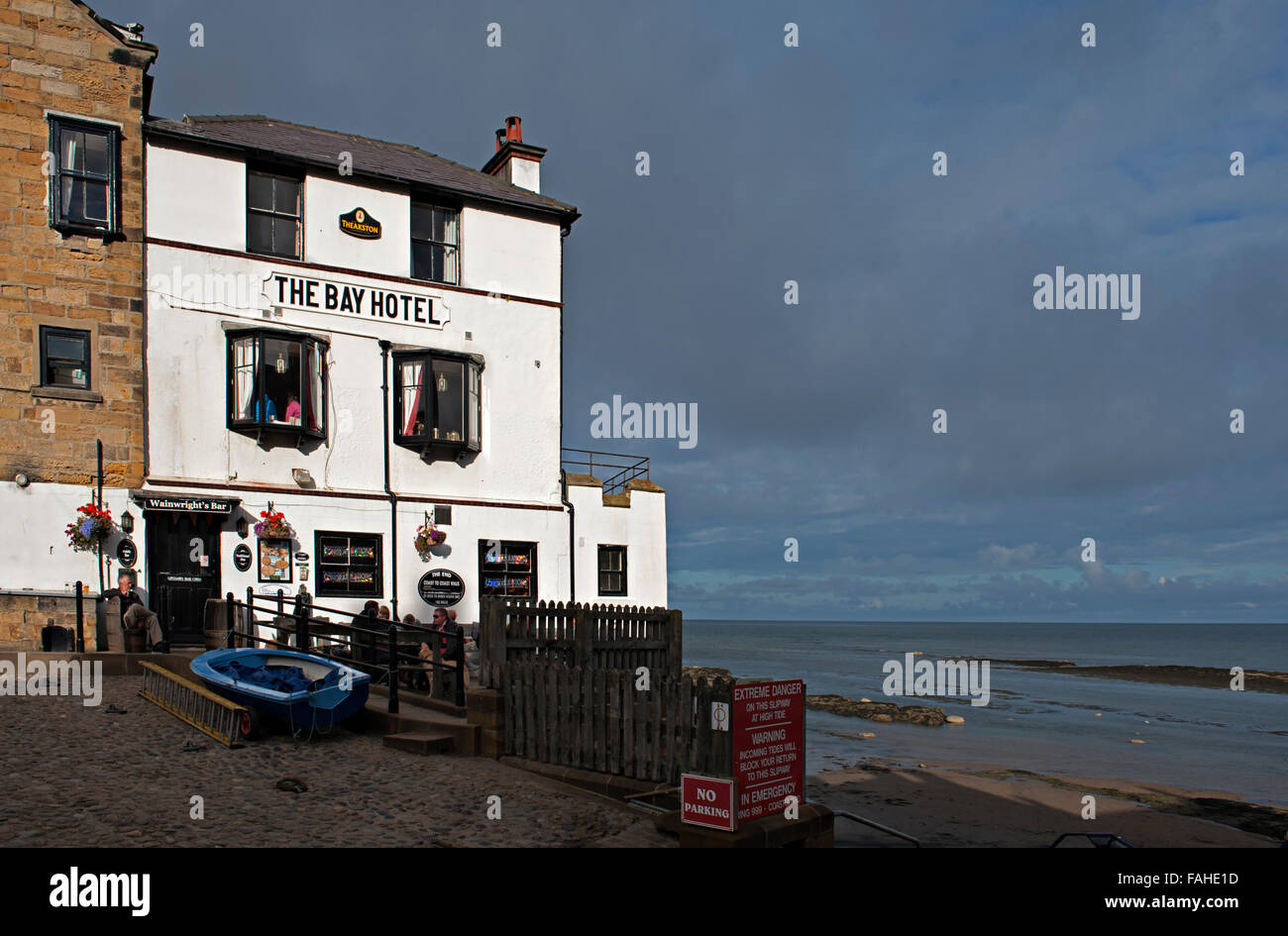 The Bay Hotel, Robin Hood's Bay, North Yorkshire, UK Stock Photo - Alamy