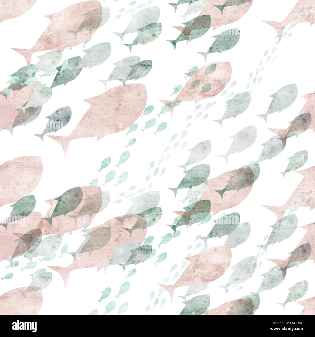 seamless repeatable fish swimming fish background on white Stock Photo ...