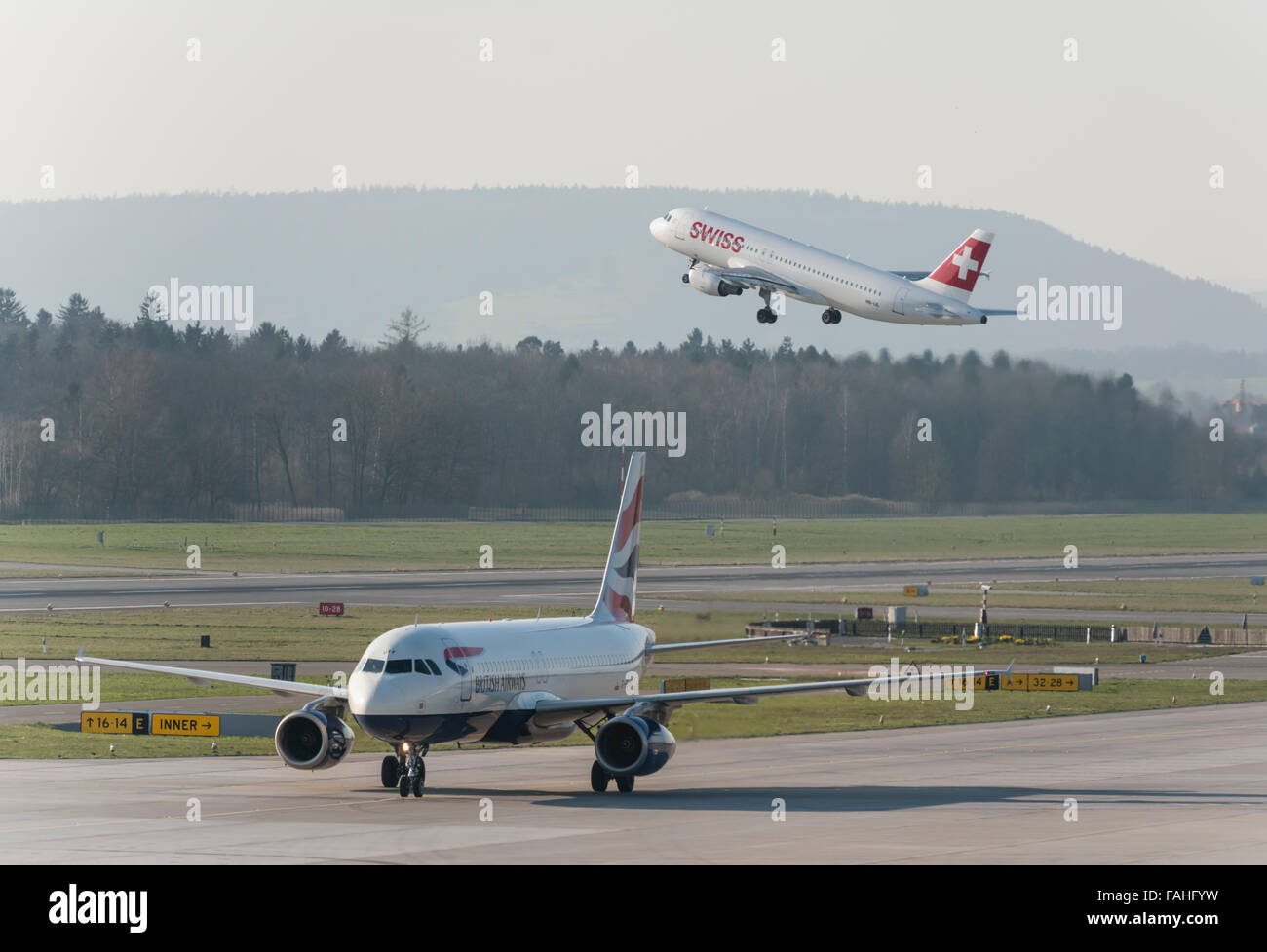 Busy traffic at Zurich international airport Stock Photo - Alamy