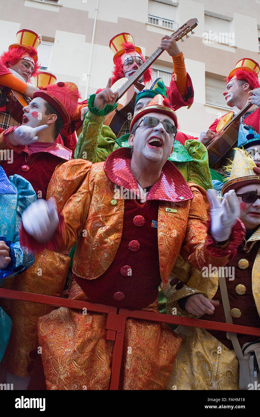 Carnival.Parade of choirs in Segunda Aguada Avenue .Cádiz, Andalusia ...