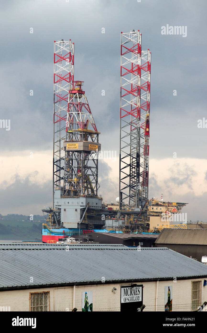 Oil rig in the Cromarty Firth Invergordon Highland Scotland UK Stock Photo