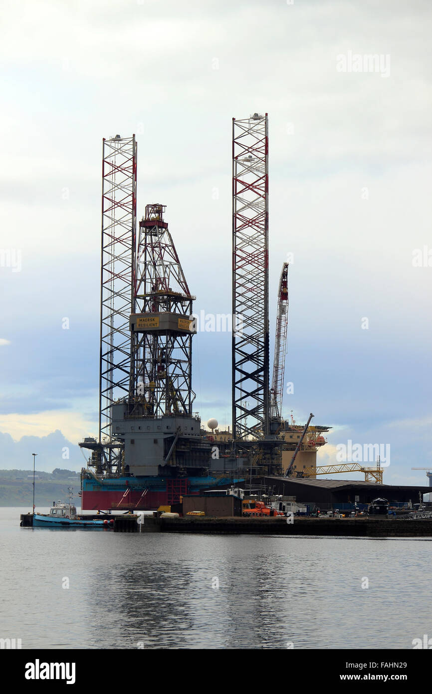 Oil rig in the Cromarty Firth Invergordon Highland Scotland UK Stock Photo