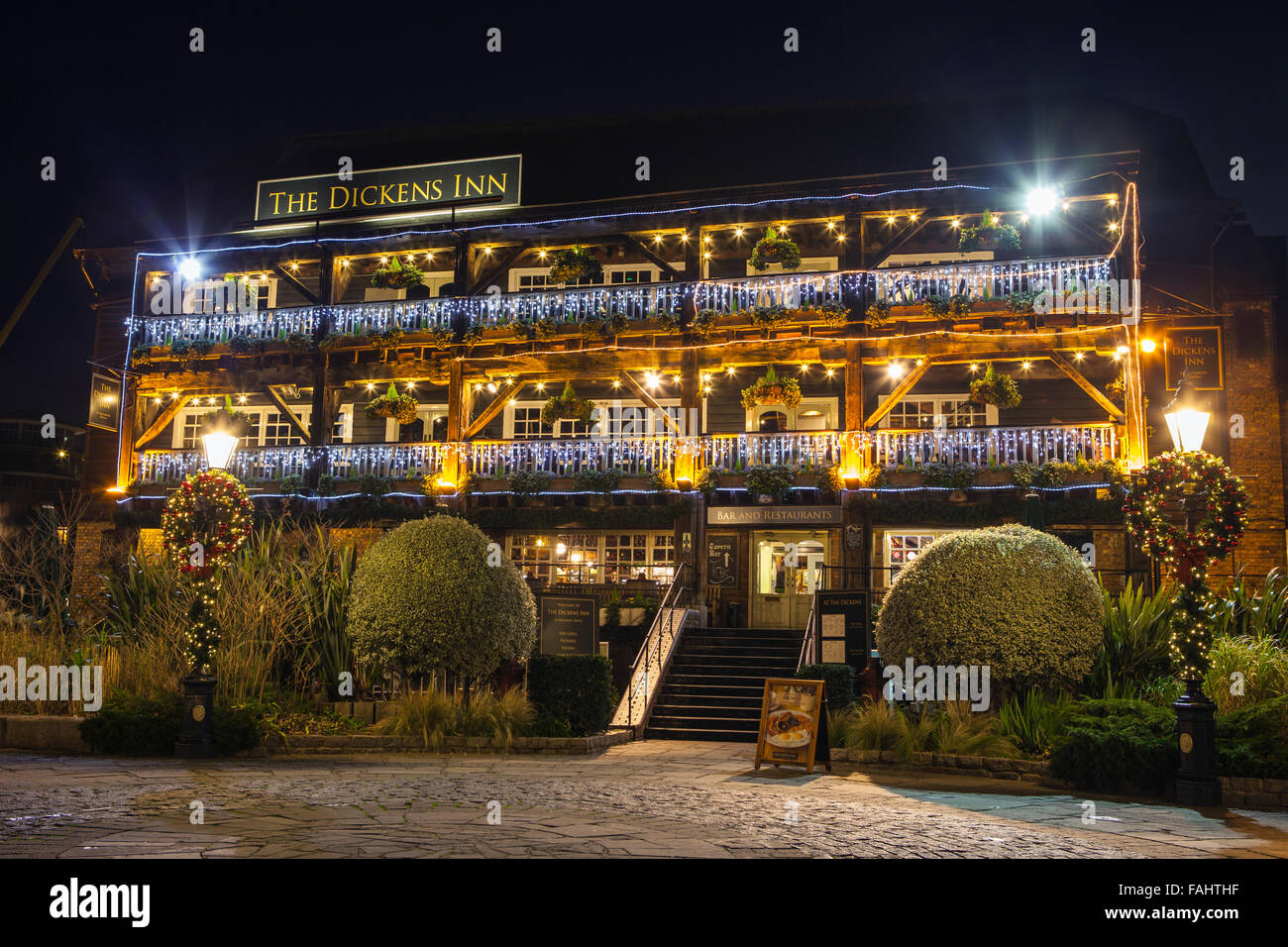 The beautiful Dickens Inn Public House located in St. Katherine Docks