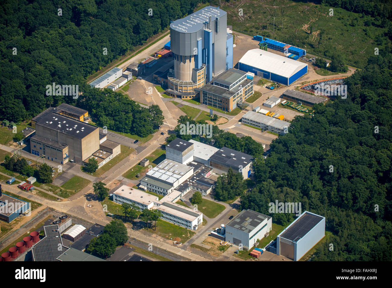 Aerial view, Forschungszentrum Jülich, disused AVR-high-temperature reactor  Jülich, Jülich, Niederrhein brown coal mining Stock Photo - Alamy