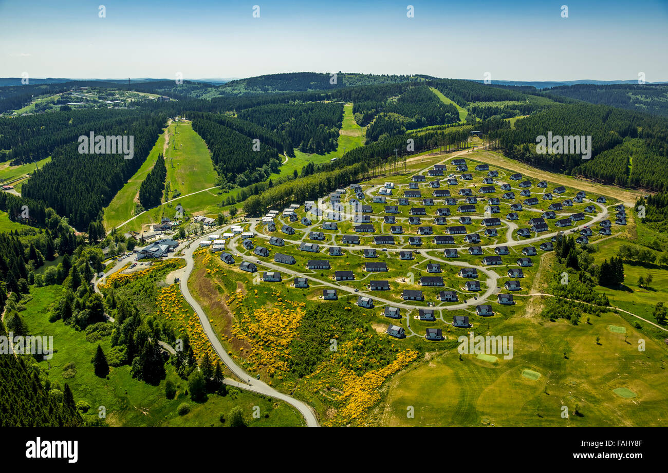 Aerial view, mountainside of Landal Winterberg, Holiday Park, Cottages