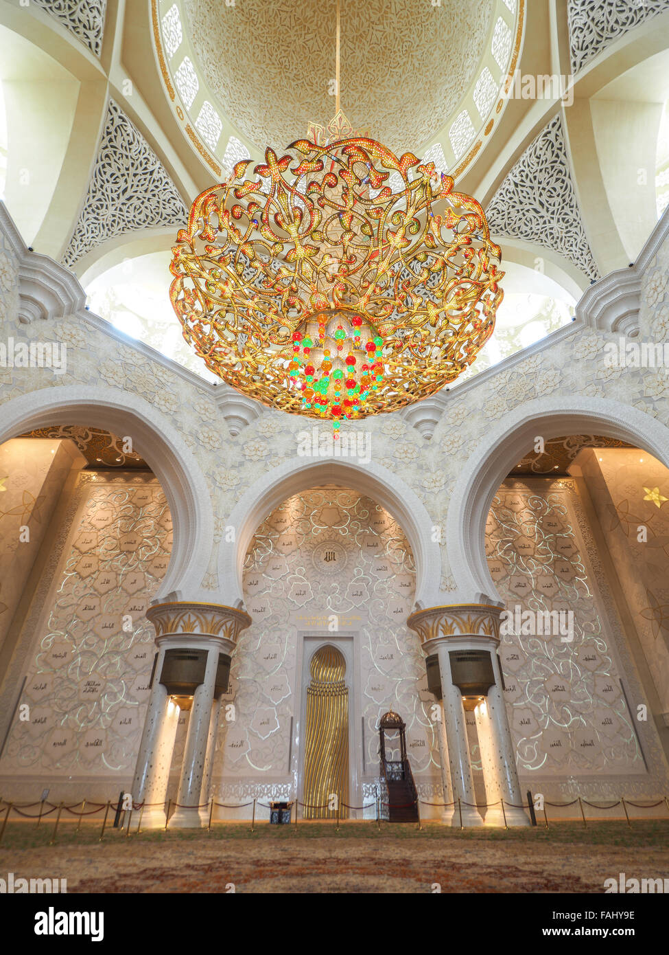 Decoration of Sheikh Zayed Mosque and biggest in the world chandelier