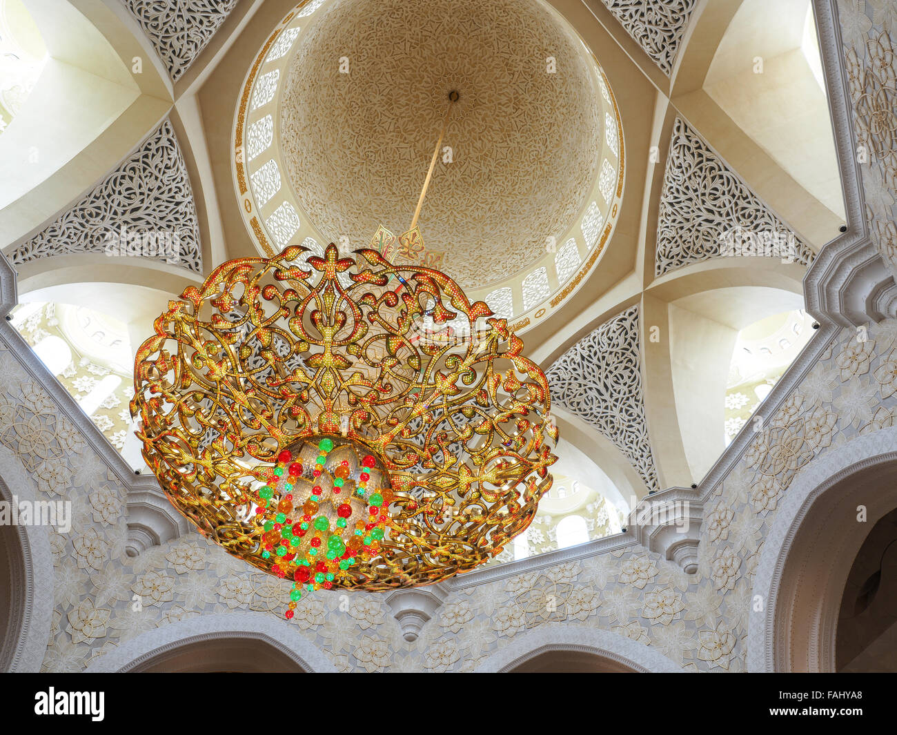 Decoration of Sheikh Zayed Mosque and biggest in the world chandelier