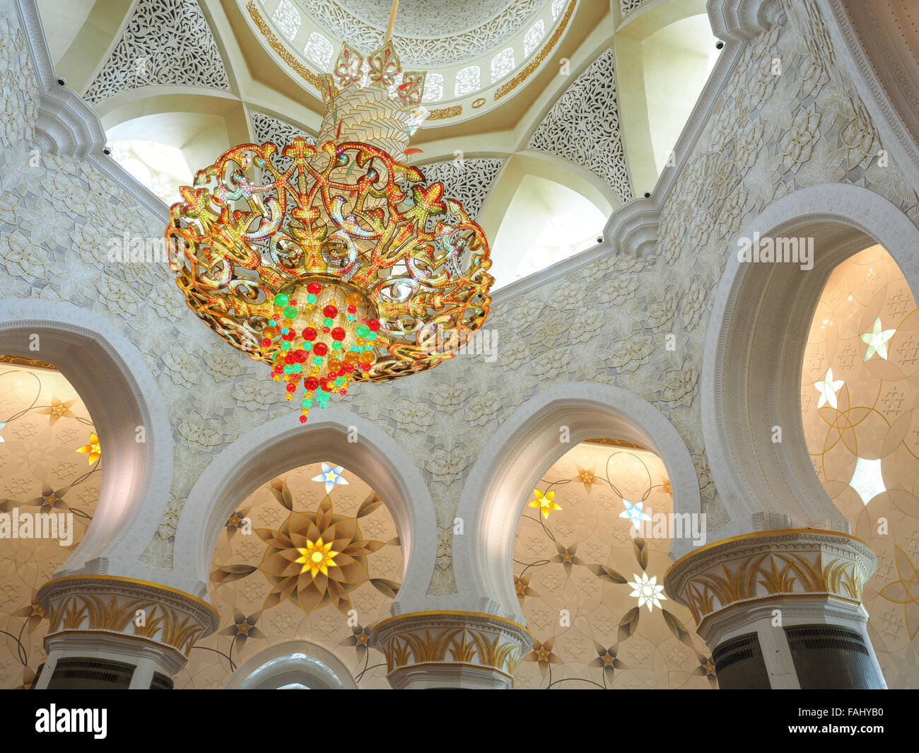 Decoration of Sheikh Zayed Mosque and biggest in the world chandelier