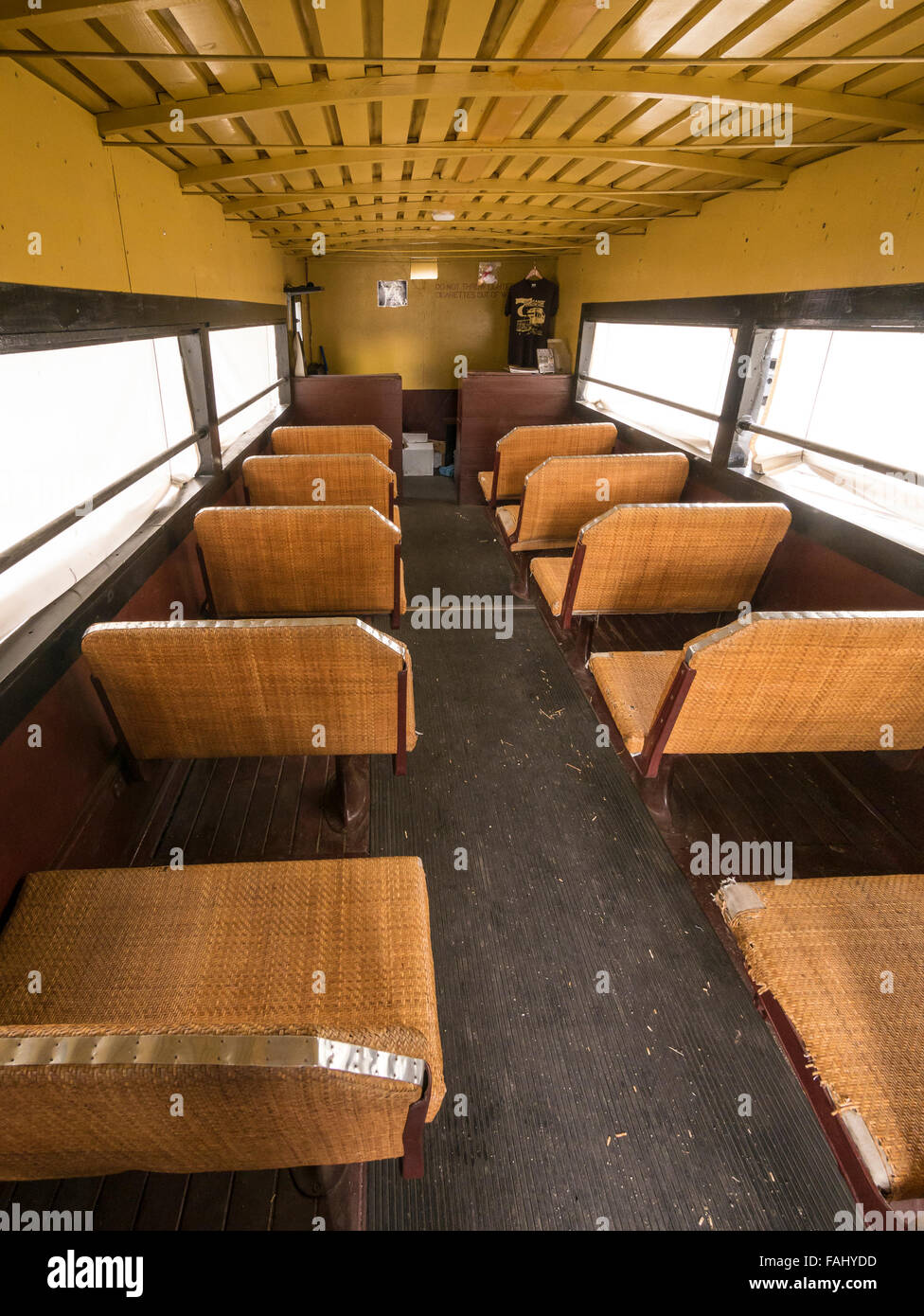 Seating area in the passenger compartment, Galloping Goose #7, Colorado ...