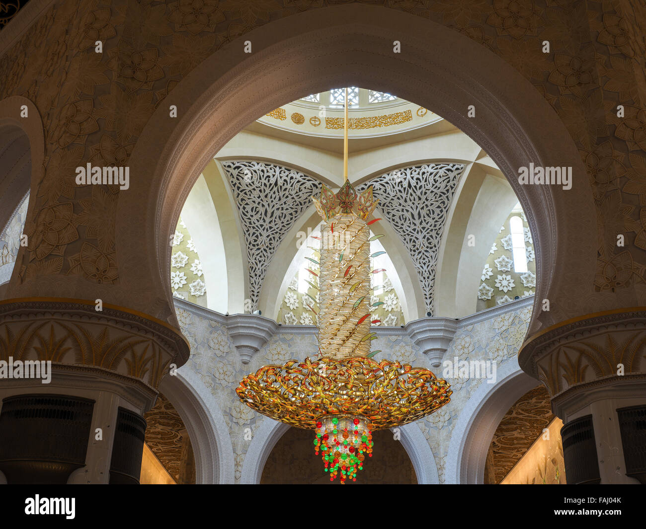Decoration of Sheikh Zayed Mosque and biggest in the world chandelier