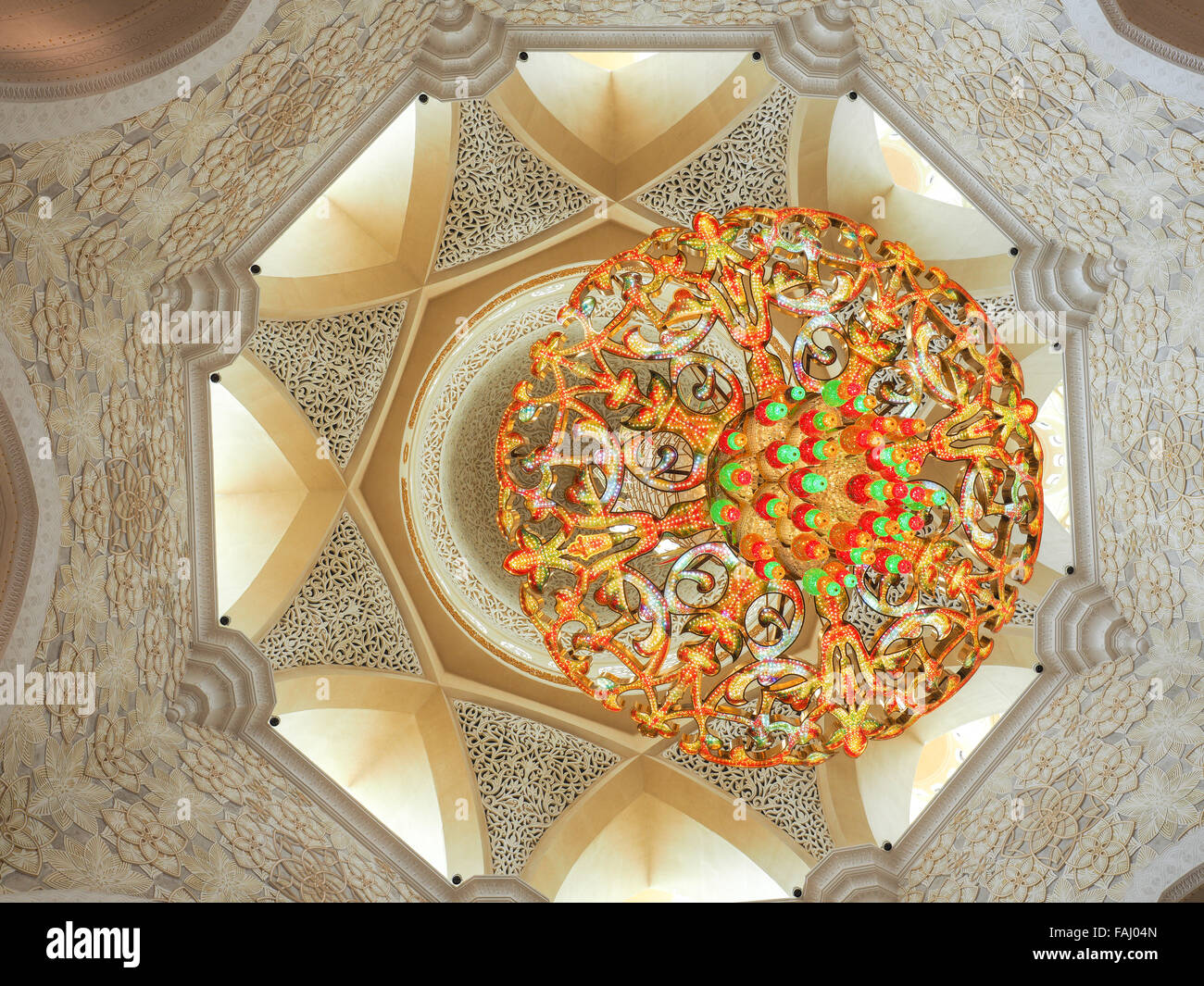 Decoration of Sheikh Zayed Mosque and biggest in the world chandelier