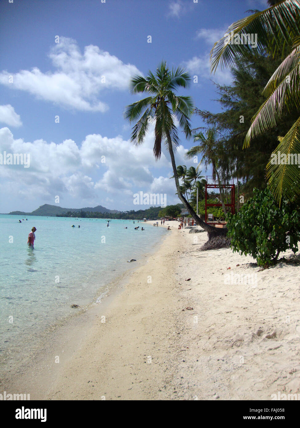 View of Matira Beach, Bora Bora, French Polynesia Stock Photo - Alamy