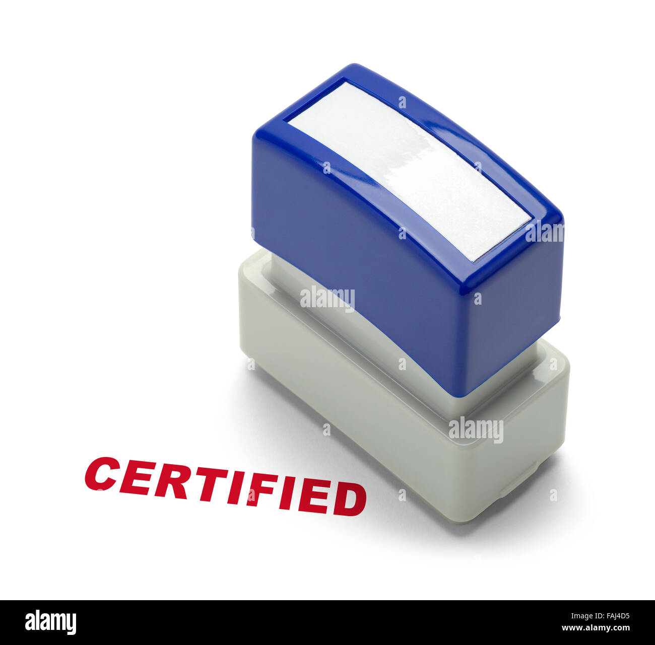 Business Certified Stamper Isolated on a White Background. Stock Photo