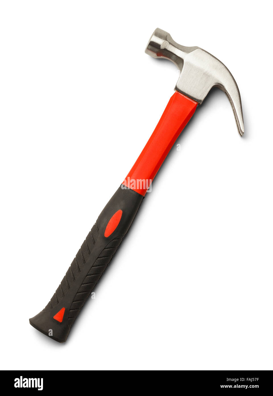New Construction Hammer with Copy Space Isolated on a White Background. Stock Photo