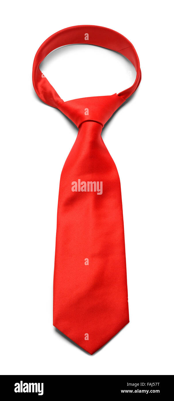 Mens Red Necktie Isolated on a White Background. Stock Photo