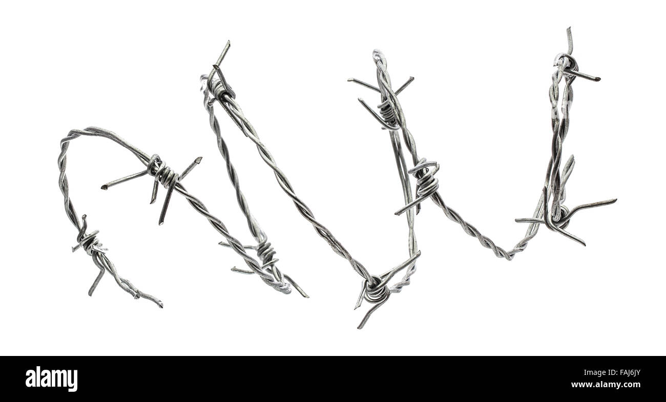 Barbed wire isolated on a white background Stock Photo