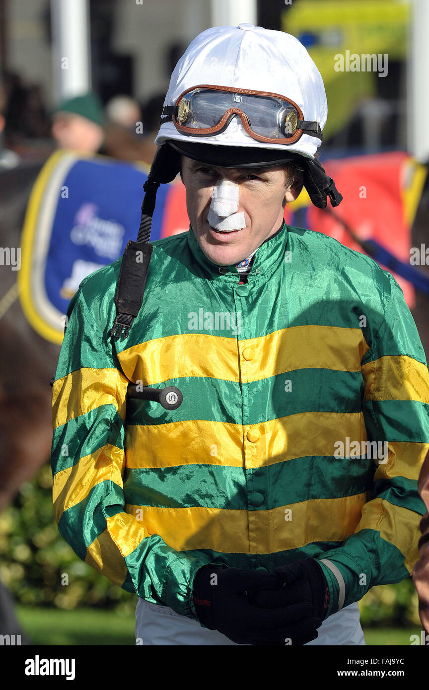 FILE PIC: -Jump Jockey AP McCoy becomes a Knight in the New Years honours list 2016 for services to horse racing.  AP McCoy before his ride on Nice to Have - Weatherbys Raceday Horse Racing at Kempton Park Racecourse -05/11/2012 Credit:  MARTIN DALTON/Alamy Live News Stock Photo