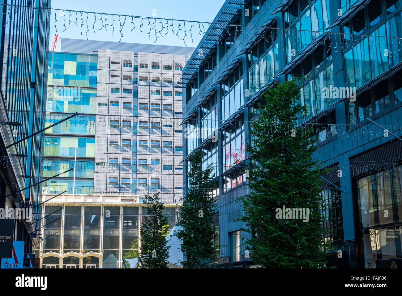 Modern Contemporary Architecture in Manchester City Centre, Manchester, UK. Stock Photo