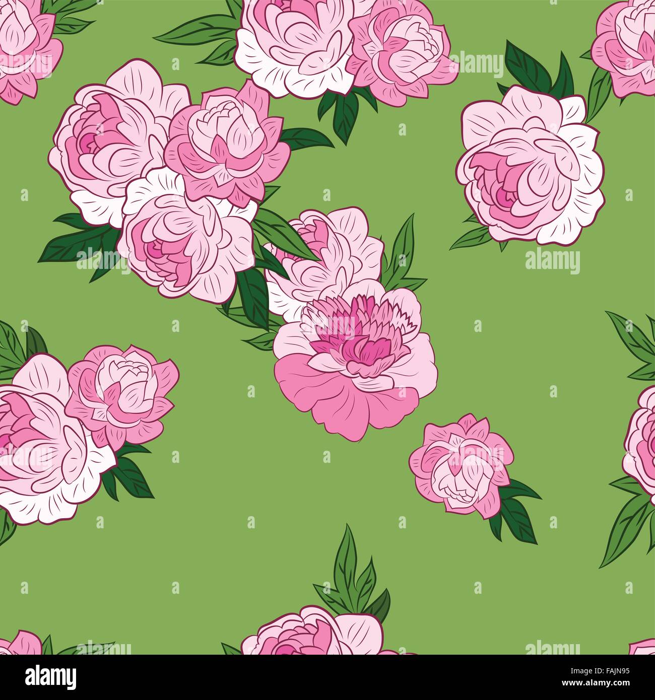 Seamless pattern with pink peonies Stock Vector Image & Art - Alamy