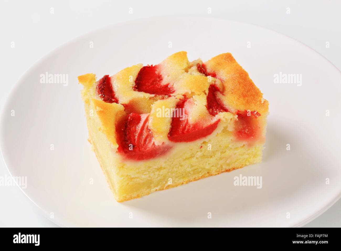 Slice of homemade strawberry cake Stock Photo
