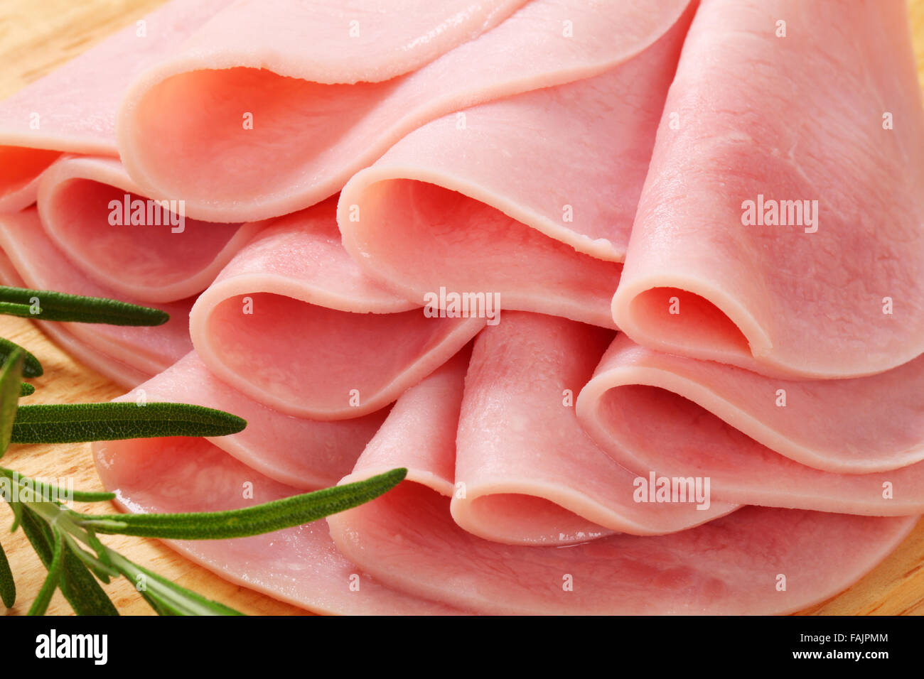 Thin slices of lean ham Stock Photo Alamy