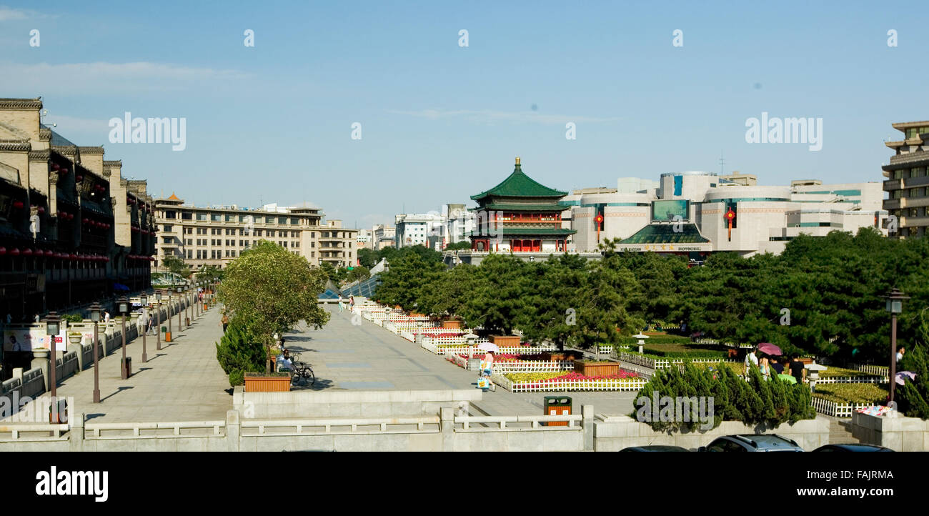 The Drum and Bell towers in Xi'an, China Stock Photo