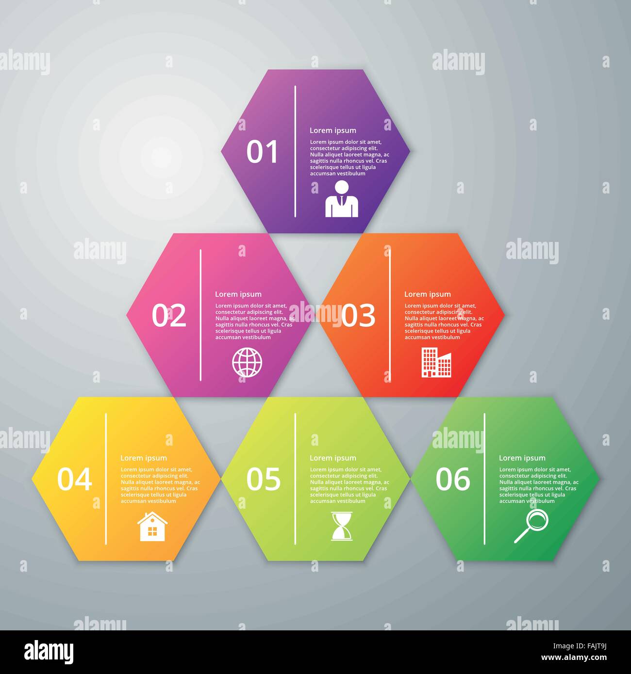 Vector illustration infographics six hexagon Stock Vector Image & Art ...