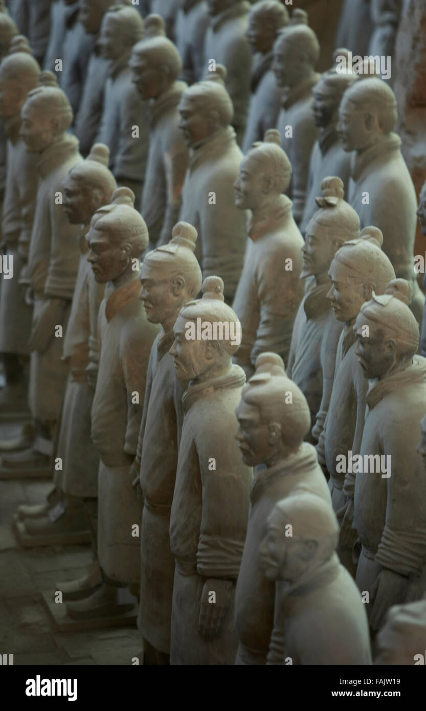 Terra cotta warriors, Emperor Qin Shihuangdi's Tomb, Xian, Shaanxi, China Stock Photo
