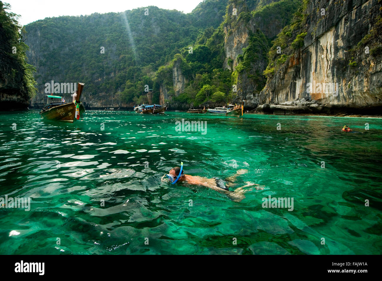 Man snorkeling Thailand Stock Photo