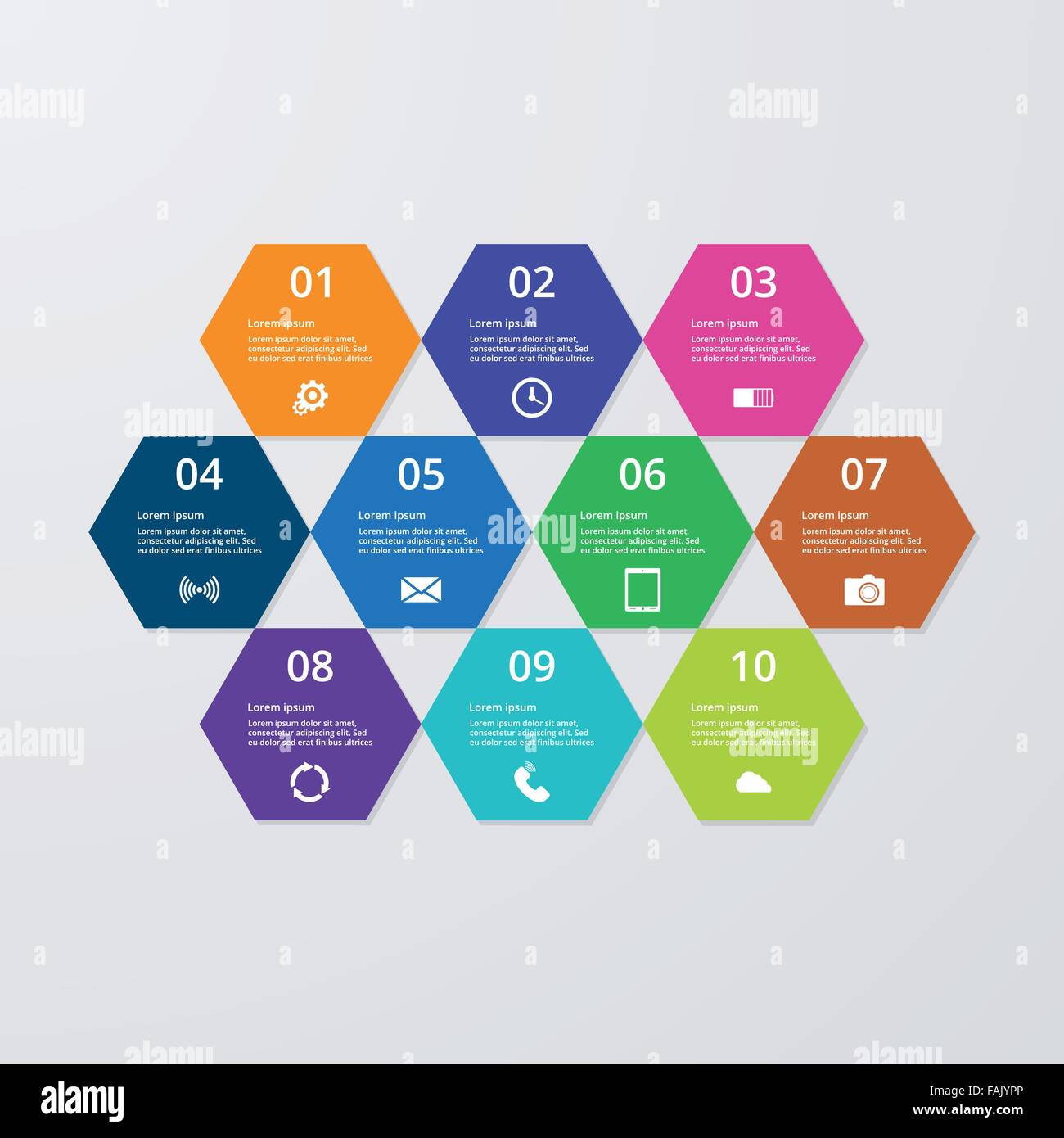 Vector illustration of infographics hexagons Stock Vector Image & Art ...