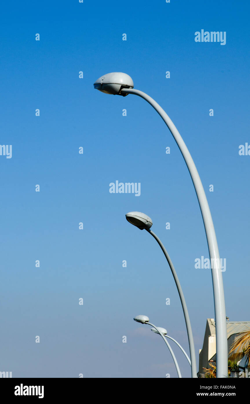 lamp posts on blue sky Stock Photo Alamy