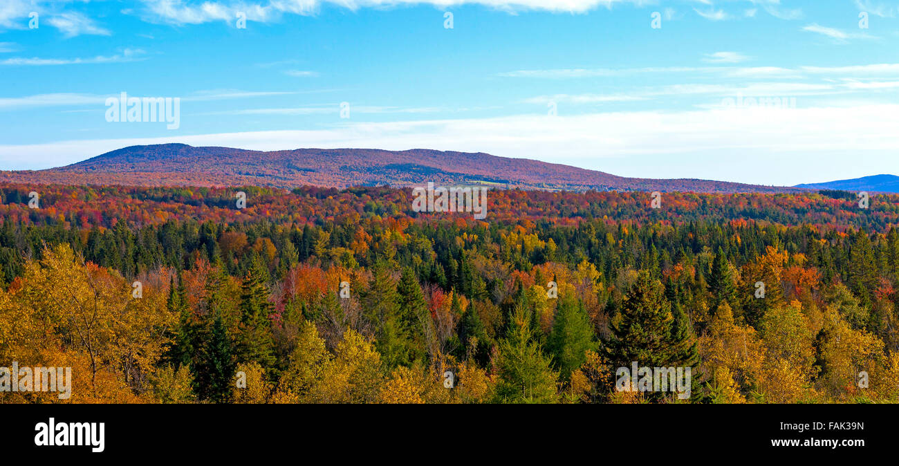 Panorams of mountains, autumn colours, Eastern Townships, Foster, Quebec, Canada Stock Photo