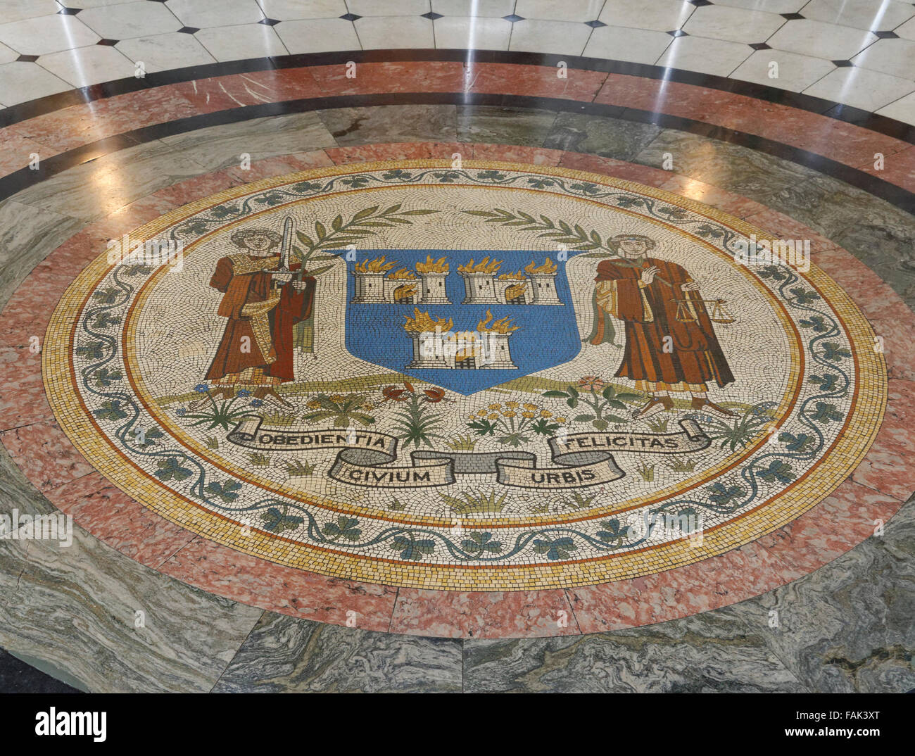 Mosaic floor, City Hall, Dublin, Ireland Stock Photo
