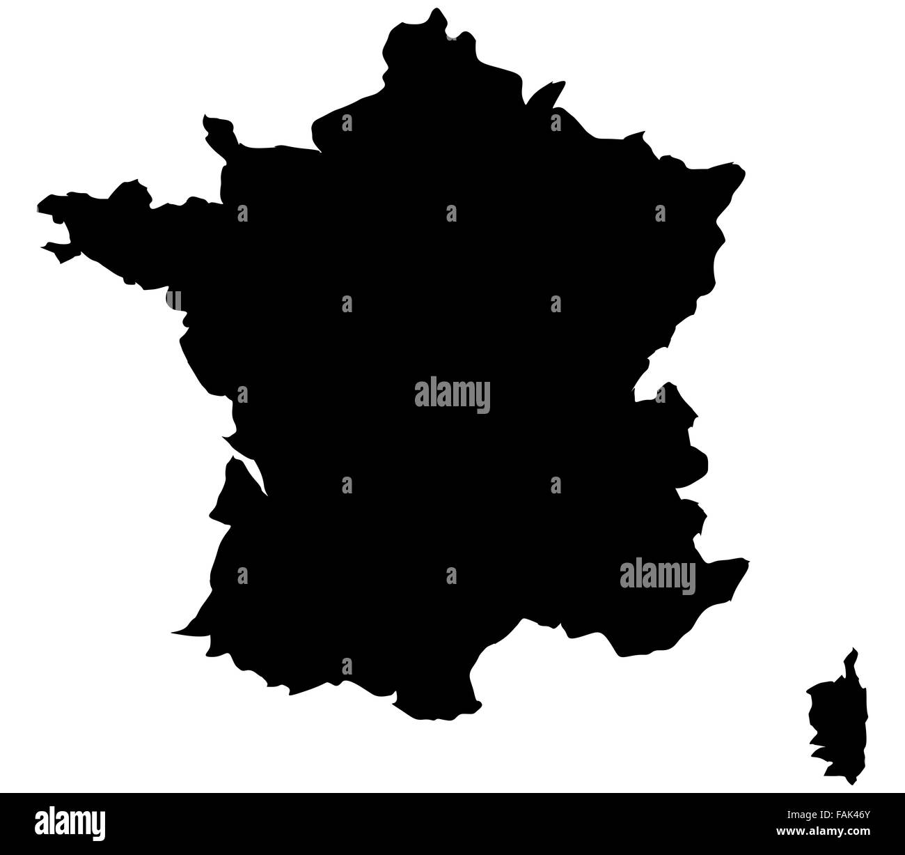 France map on a white background Stock Photo