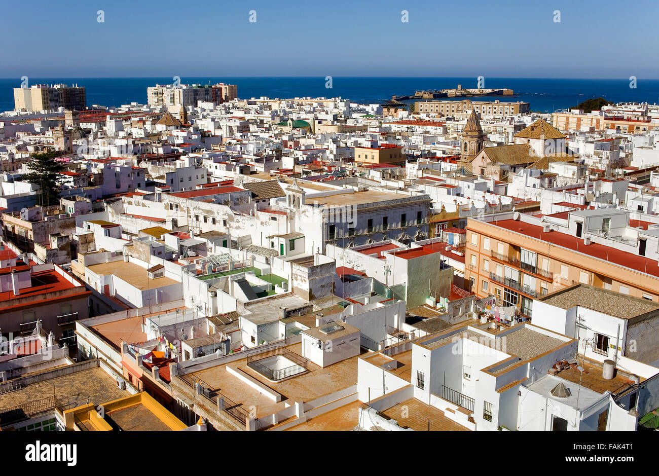 Skyline of Cádiz, Cádiz, Andalusia, Spain Stock Photo