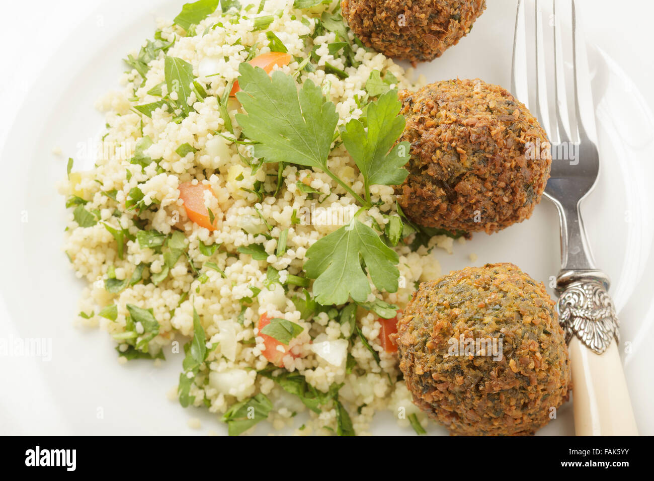 felafel and couscous salad Stock Photo Alamy