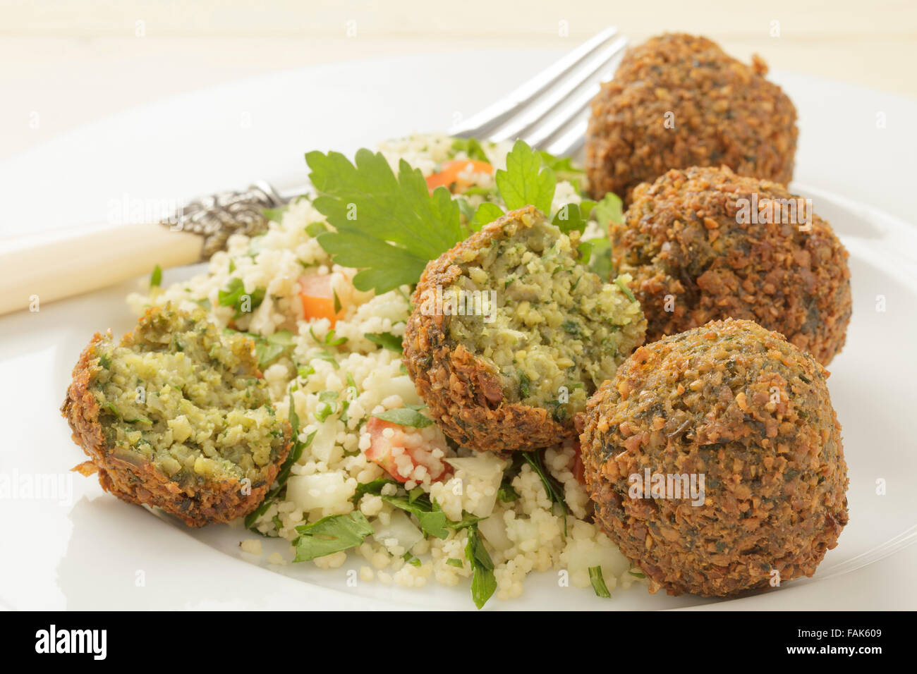 felafel and couscous salad Stock Photo Alamy