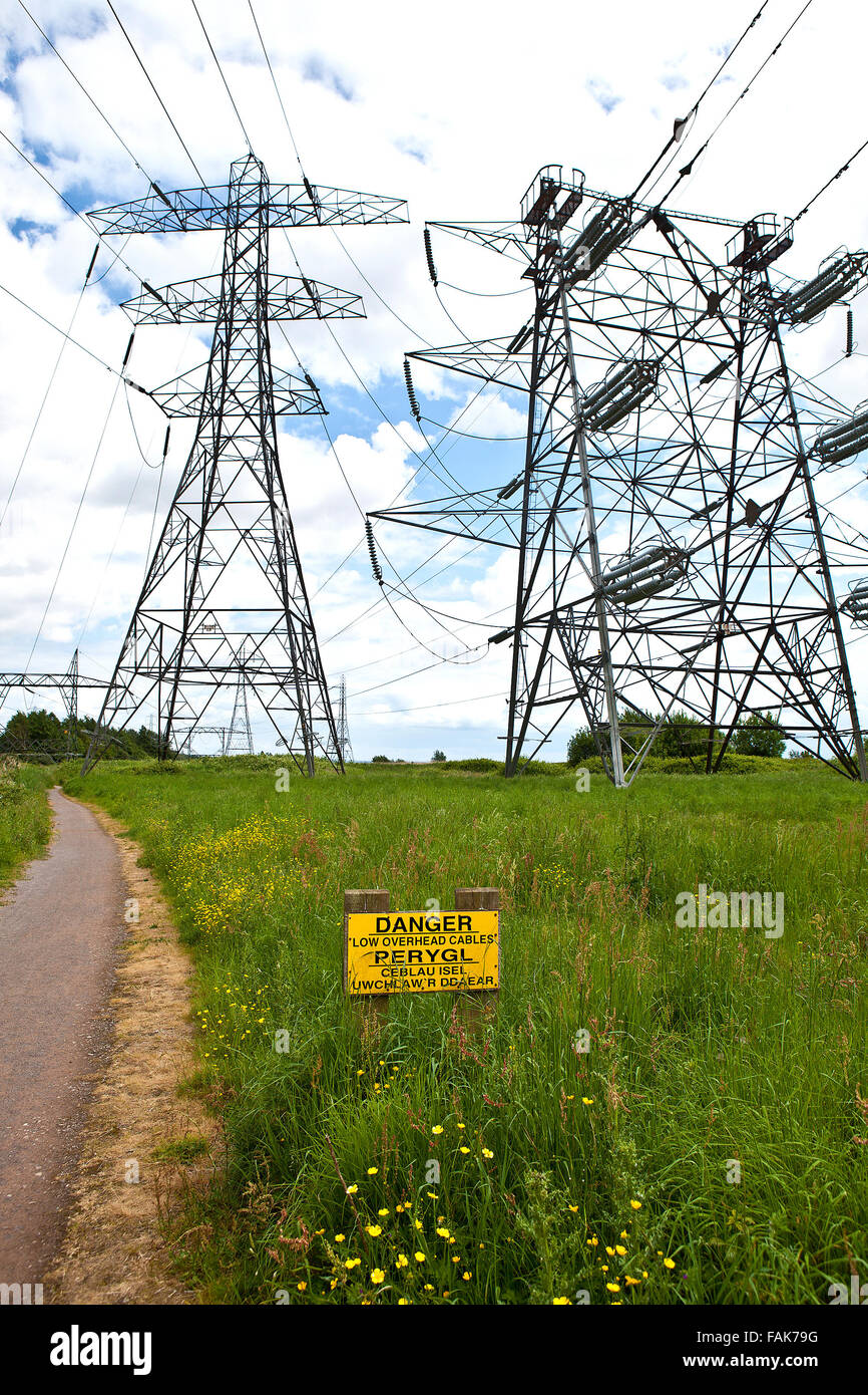 Danger power lines hi-res stock photography and images - Alamy