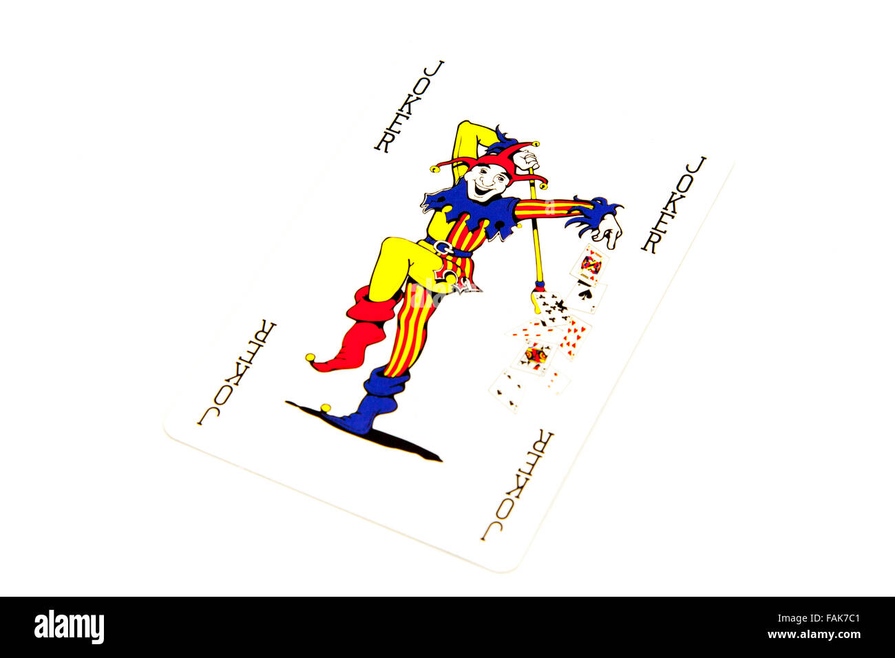 Joker playing card jokers wild cards game games Cutout cut out white background isolated copy