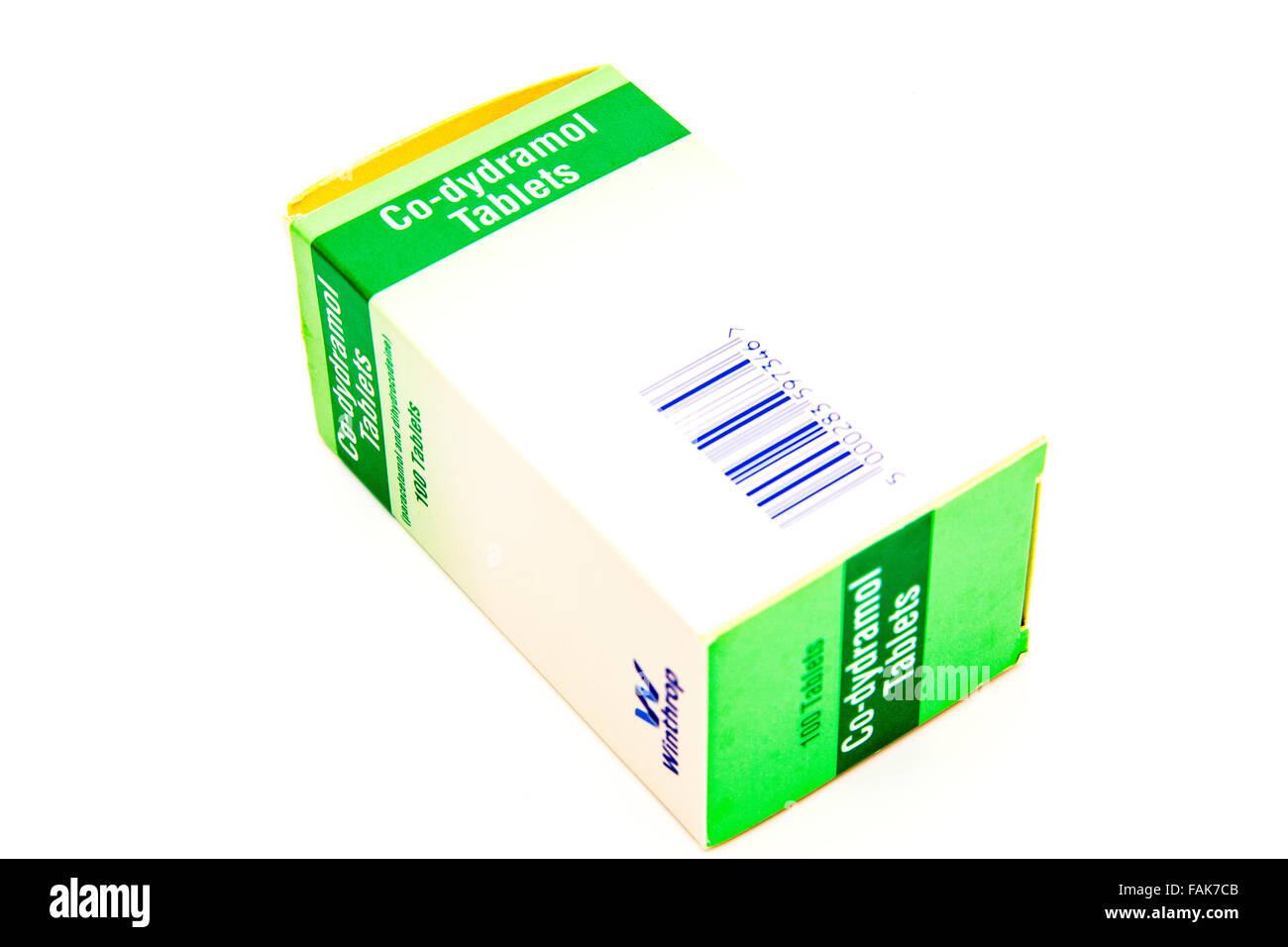 Co-dydramol tablets treatment treat moderate pain dihydrocodeine tartrate and paracetamol box medical medicine medicines mg oral Stock Photo