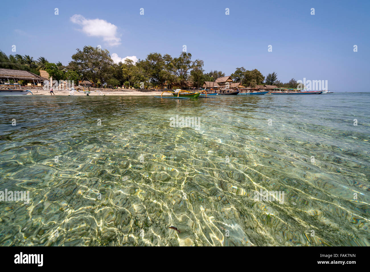 Beach on the small island Gili Air, Lombok, Indonesia, Asia Stock Photo