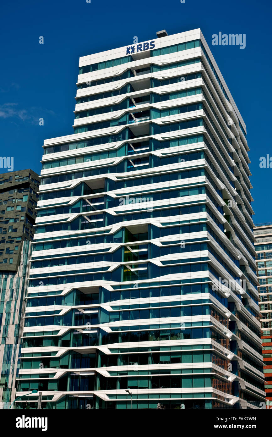 Modern high rise office building in Mahler4 section of Zuidas, the new commercial and financial district. Modern architecture. Amsterdam, Netherlands Stock Photo