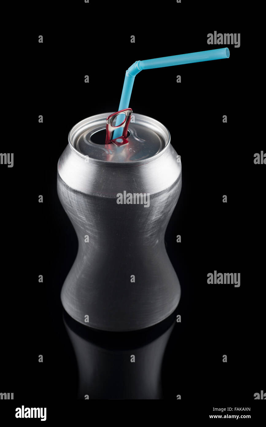 blank can of cola with slim waistline, concept. Stock Photo