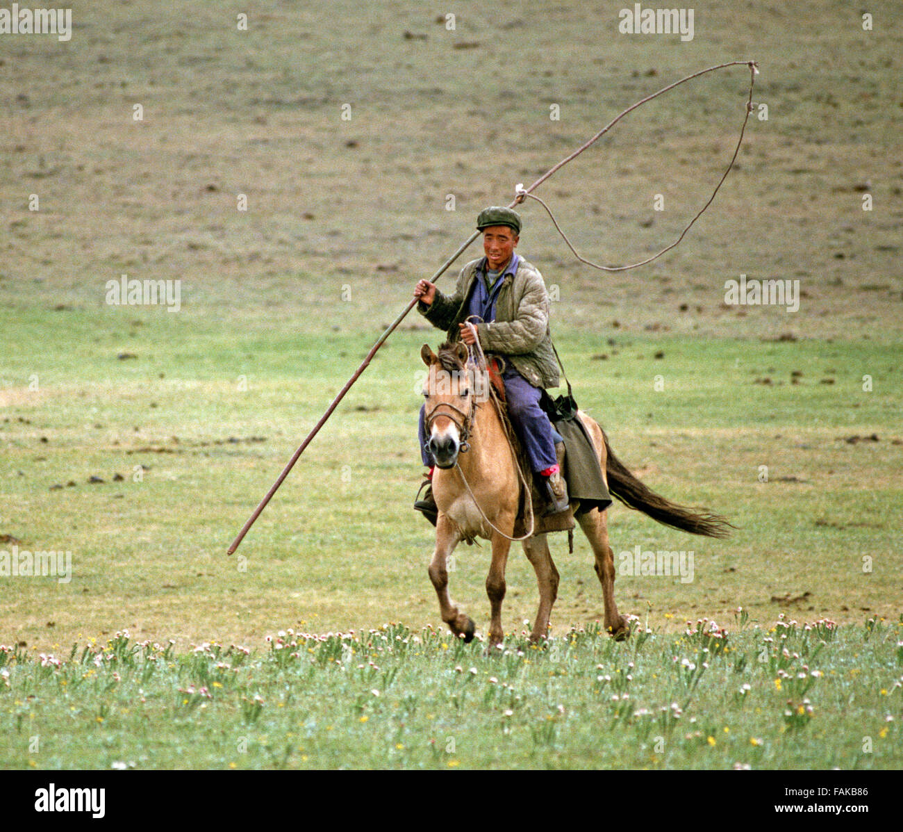 Inner Mongolia grasslands horse cowboys, Autonomous region of North China Stock Photo